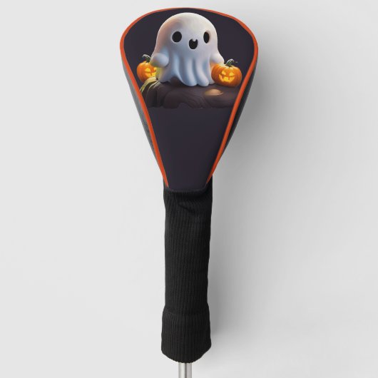 Baby Ghost Creepy Schattige Halloween karakter Golfheadcover (Voorkant)