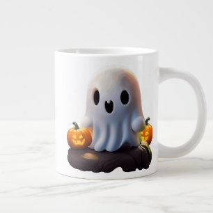 Baby Ghost Creepy Schattige Halloween karakter Grote Koffiekop