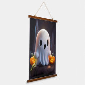 Baby Ghost Creepy Schattige Halloween karakter Hangend Wandkleed (Gebogen)