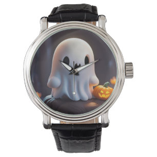 Baby Ghost Creepy Schattige Halloween karakter Horloge