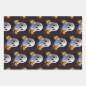 Baby Ghost Creepy Schattige Halloween karakter Inpakpapier Vel (Voorkant)