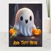 Baby Ghost Creepy Schattige Halloween karakter Kaart (Voorkant)