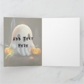 Baby Ghost Creepy Schattige Halloween karakter Kaart (Binnen)