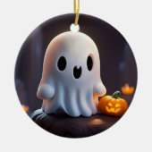 Baby Ghost Creepy Schattige Halloween karakter Keramisch Ornament (Voorkant)