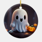 Baby Ghost Creepy Schattige Halloween karakter Keramisch Ornament (Achterkant)