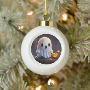 Baby Ghost Creepy Schattige Halloween karakter Keramische Bal Ornament