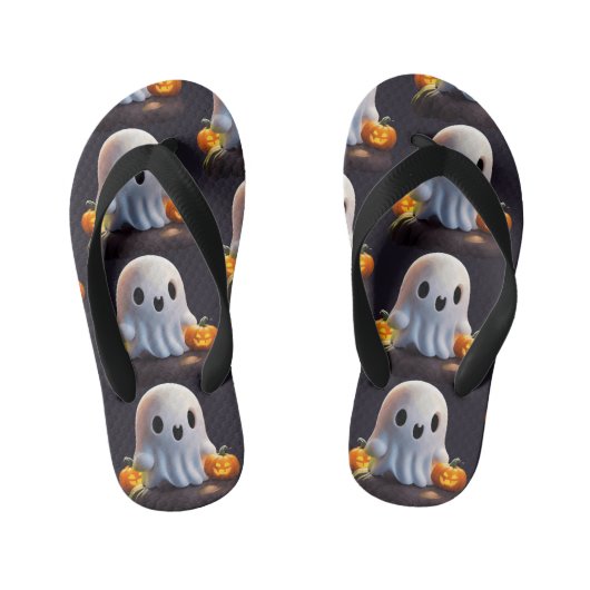 Baby Ghost Creepy Schattige Halloween karakter Kinder Teenslippers (Voetbed)
