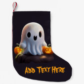 Baby Ghost Creepy Schattige Halloween karakter Kleine Kerstsok (Voorkant)
