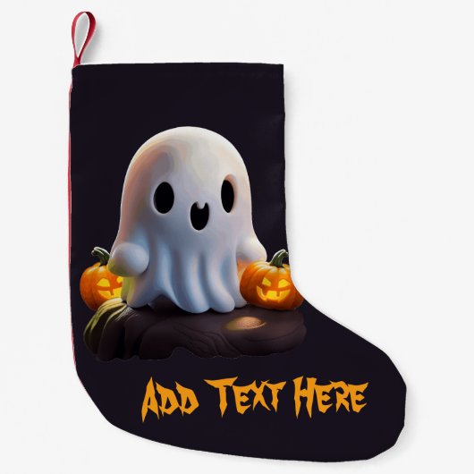 Baby Ghost Creepy Schattige Halloween karakter Kleine Kerstsok (Voorkant)