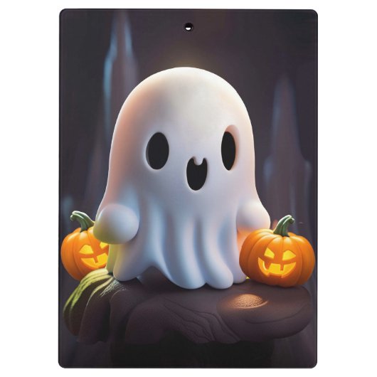 Baby Ghost Creepy Schattige Halloween karakter Klembord (Achterkant)