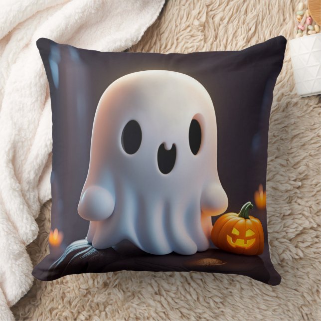Baby Ghost Creepy Schattige Halloween karakter Kussen (Deken)