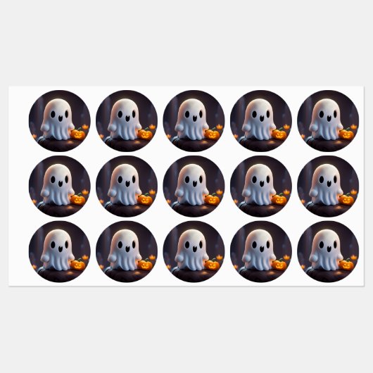 Baby Ghost Creepy Schattige Halloween karakter Labels (Vel)