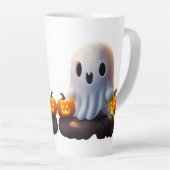 Baby Ghost Creepy Schattige Halloween karakter Latte Mok (Rechterhoek)