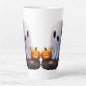 Baby Ghost Creepy Schattige Halloween karakter Latte Mok (Voorkant)