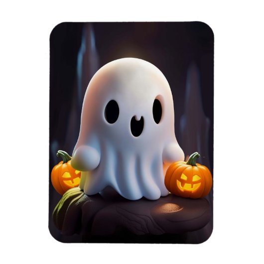 Baby Ghost Creepy Schattige Halloween karakter Magneet (Verticaal)
