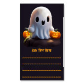 Baby Ghost Creepy Schattige Halloween karakter Magnetisch Visitekaartje (Voorkant Verticaal)