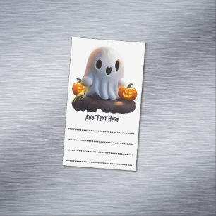Baby Ghost Creepy Schattige Halloween karakter Magnetisch Visitekaartje
