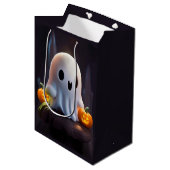 Baby Ghost Creepy Schattige Halloween karakter Medium Cadeauzakje (Voorkant Gekanteld)
