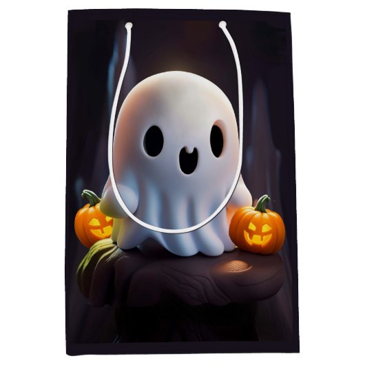 Baby Ghost Creepy Schattige Halloween karakter Medium Cadeauzakje (Voorkant)