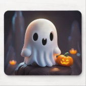 Baby Ghost Creepy Schattige Halloween karakter Muismat (Voorkant)