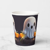 Baby Ghost Creepy Schattige Halloween karakter Papieren Bekers (Achterkant)