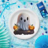 Baby Ghost Creepy Schattige Halloween karakter Papieren Bordje (Feest)