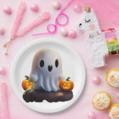 Baby Ghost Creepy Schattige Halloween karakter Papieren Bordje (Feest)