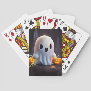 Baby Ghost Creepy Schattige Halloween karakter Pokerkaarten