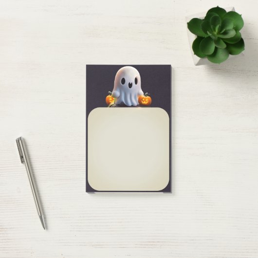 Baby Ghost Creepy Schattige Halloween karakter Post-it® Notes (Kantoor)