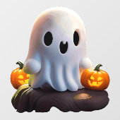 Baby Ghost Creepy Schattige Halloween karakter Raamsticker (Vel)