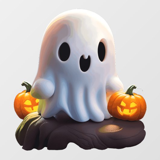 Baby Ghost Creepy Schattige Halloween karakter Raamsticker (Vel)