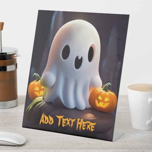 Baby Ghost Creepy Schattige Halloween karakter Reclamebord Met Voetstuk (Insitu)