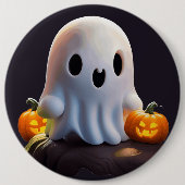 Baby Ghost Creepy Schattige Halloween karakter Ronde Button 6,0 Cm (Voorkant)