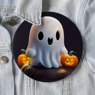 Baby Ghost Creepy Schattige Halloween karakter Ronde Button 6,0 Cm