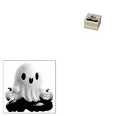 Baby Ghost Creepy Schattige Halloween karakter Rubberstempel (Gestempeld)