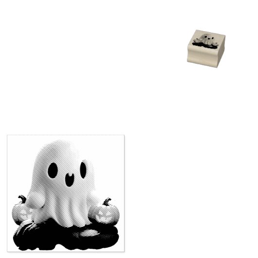Baby Ghost Creepy Schattige Halloween karakter Rubberstempel (Gestempeld)