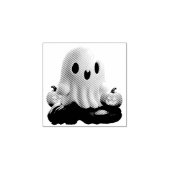 Baby Ghost Creepy Schattige Halloween karakter Rubberstempel (Afrduk)
