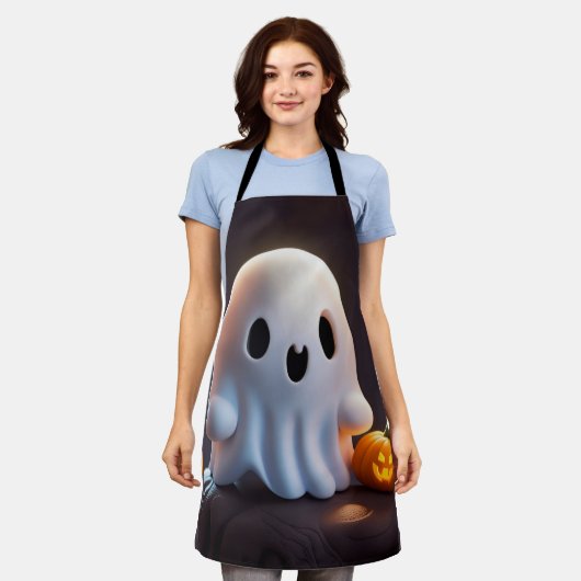 Baby Ghost Creepy Schattige Halloween karakter Schort (Gedragen)