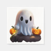 Baby Ghost Creepy Schattige Halloween karakter Servet (Voorkant)
