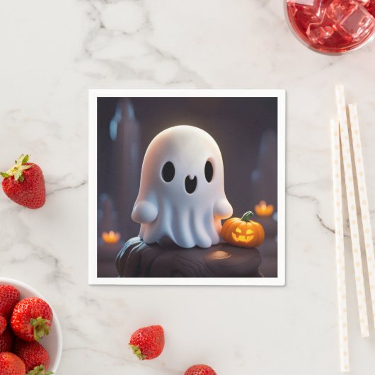 Baby Ghost Creepy Schattige Halloween karakter Servet (Insitu)
