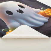 Baby Ghost Creepy Schattige Halloween karakter Sherpa Deken (3/4)