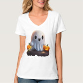 Baby Ghost Creepy Schattige Halloween karakter T-shirt (Voorkant)