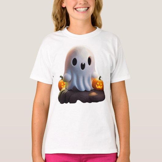 Baby Ghost Creepy Schattige Halloween karakter T-shirt (Voorkant)