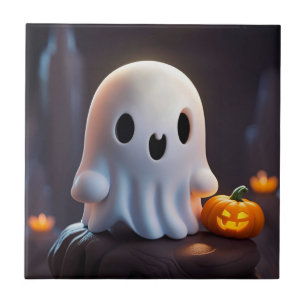 Baby Ghost Creepy Schattige Halloween karakter Tegeltje