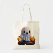 Baby Ghost Creepy Schattige Halloween karakter Tote Bag (Voorkant)