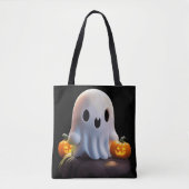 Baby Ghost Creepy Schattige Halloween karakter Tote Bag (Voorkant)