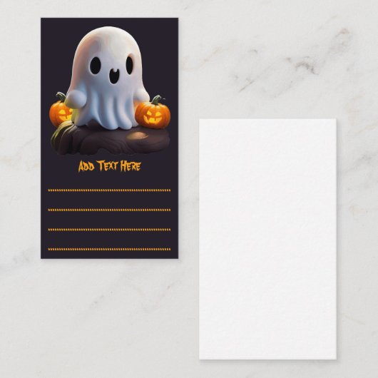 Baby Ghost Creepy Schattige Halloween karakter Visitekaartje (Voorkant / Achterkant)