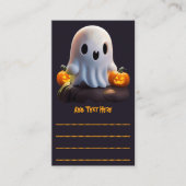 Baby Ghost Creepy Schattige Halloween karakter Visitekaartje (Voorkant)