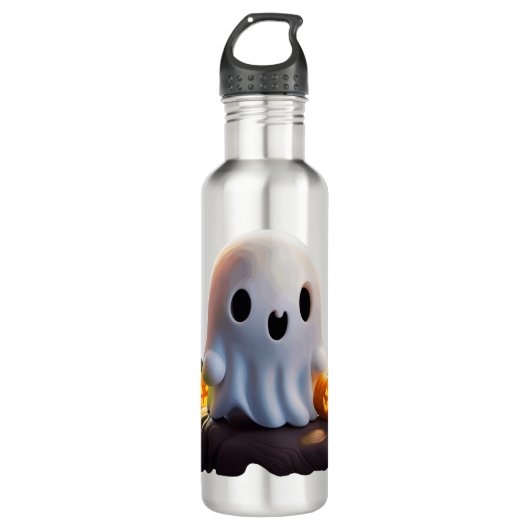 Baby Ghost Creepy Schattige Halloween karakter Waterfles (Voorkant)