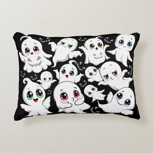 Baby Ghosts Spooky Schattigee Halloween Mood Accent Kussen (Voorkant)